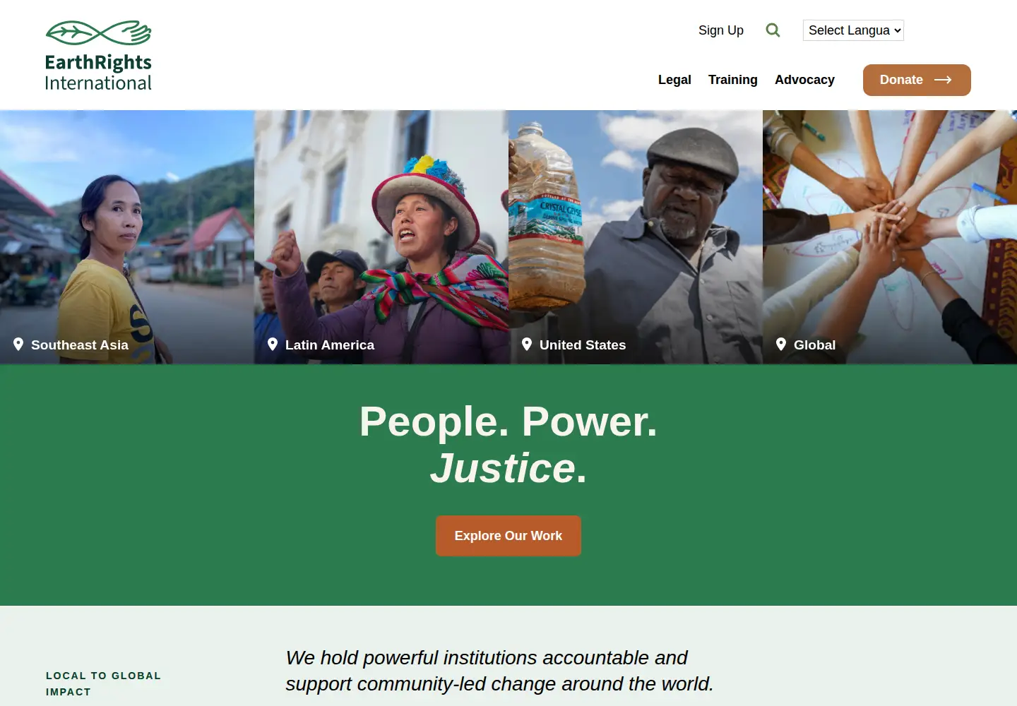 Screenshot of earthrights.org