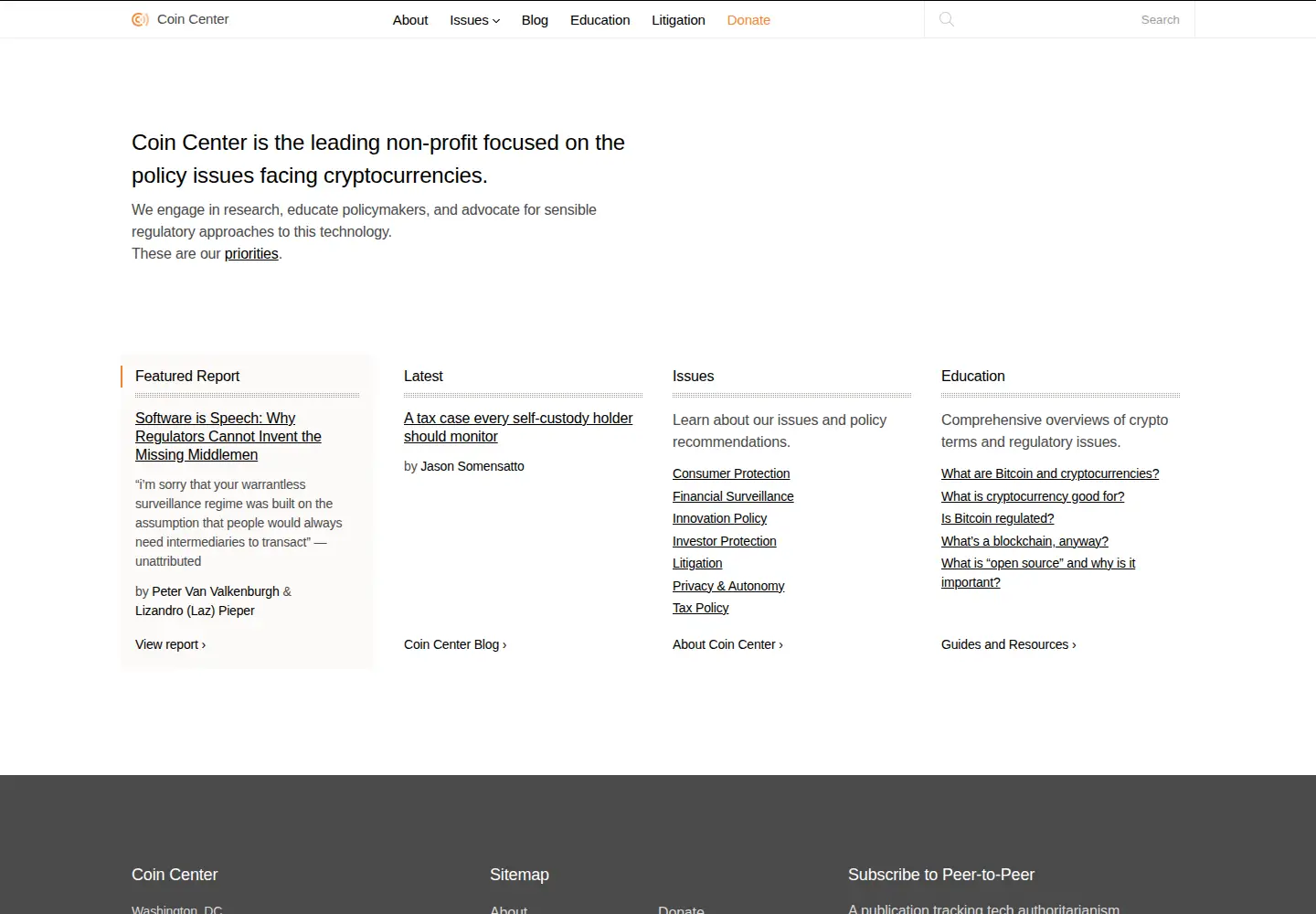 Screenshot of coincenter.org
