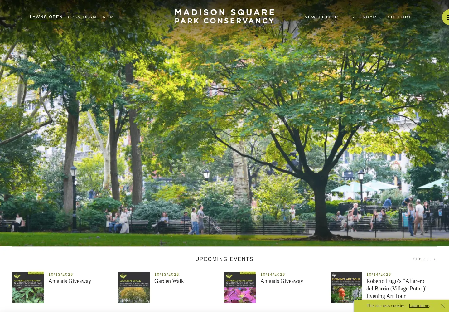 Screenshot of madisonsquarepark.org