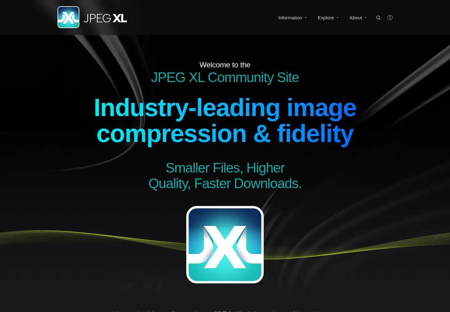 Screenshot of jpegxl.info
