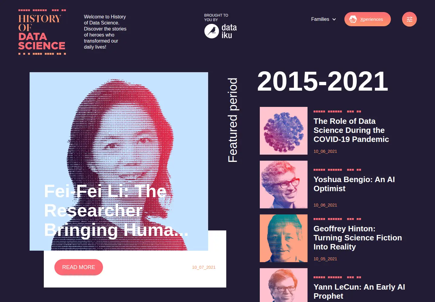 Screenshot of historyofdatascience.com