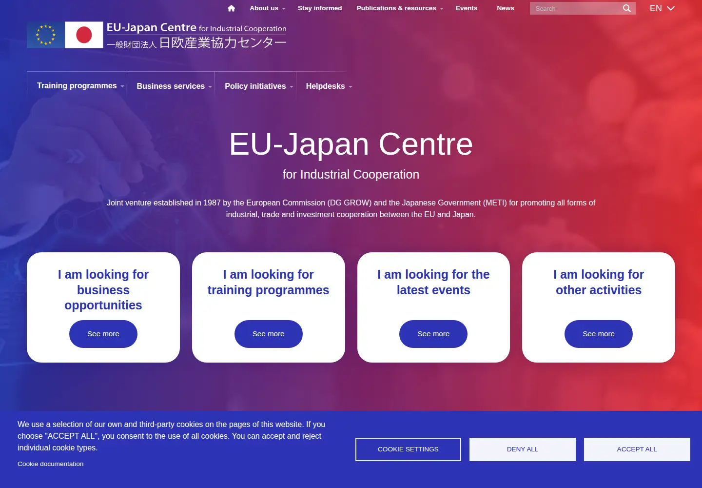 Captured homepage of eu-japan.eu in the current scan