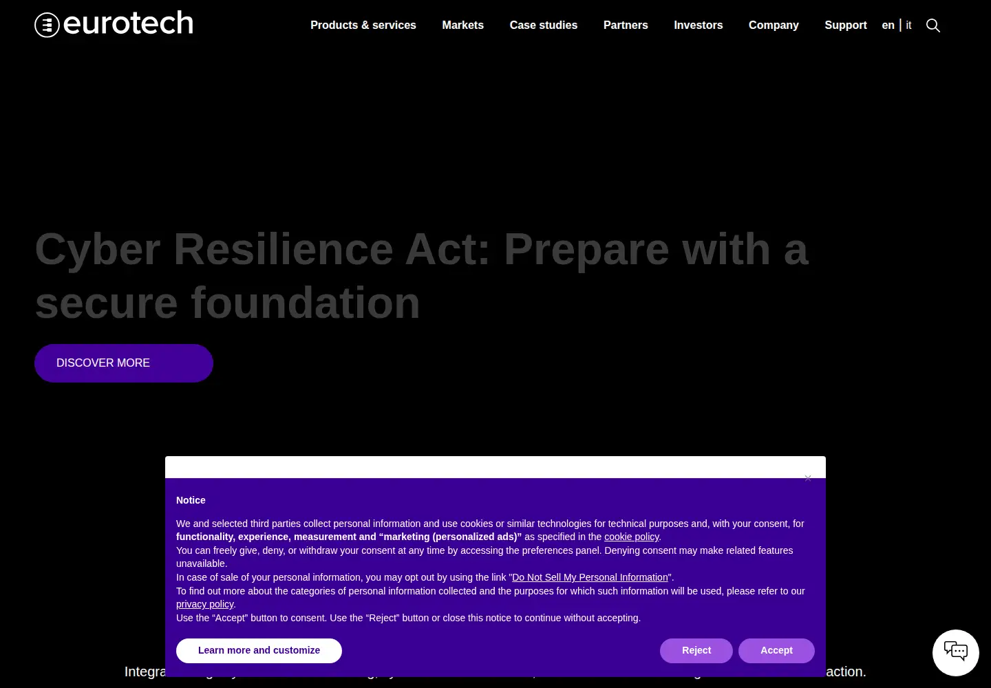 Screenshot of eurotech.com