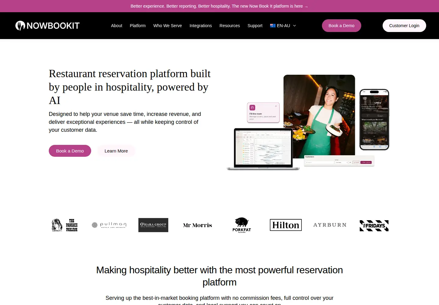Captured homepage of nowbookit.com in the current scan