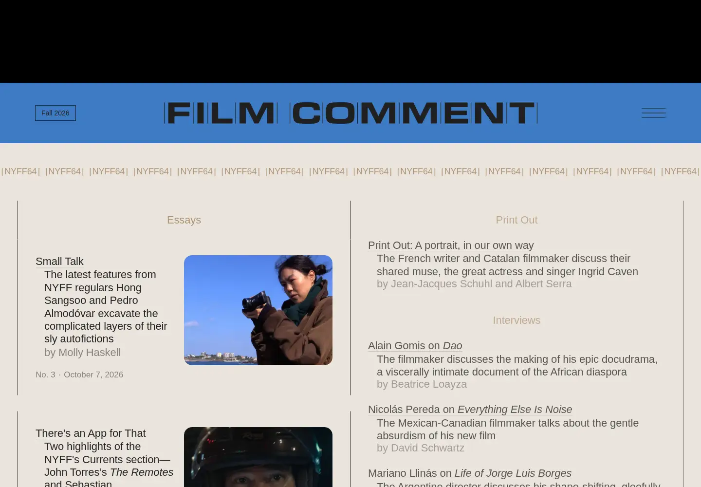 Screenshot of filmcomment.com