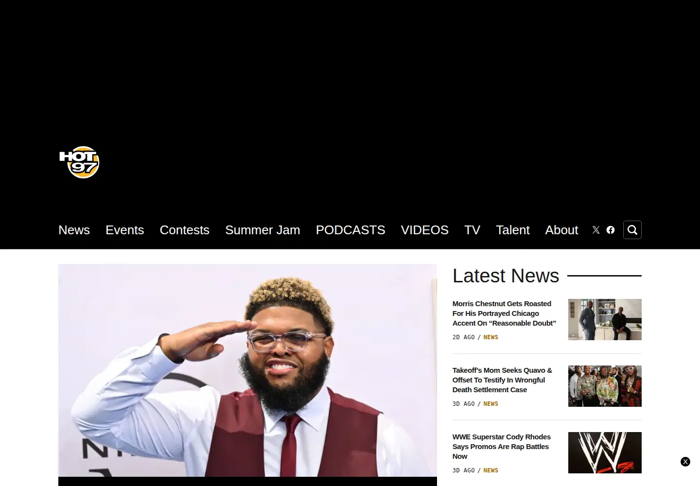 Captured homepage of hot97.com in the current scan