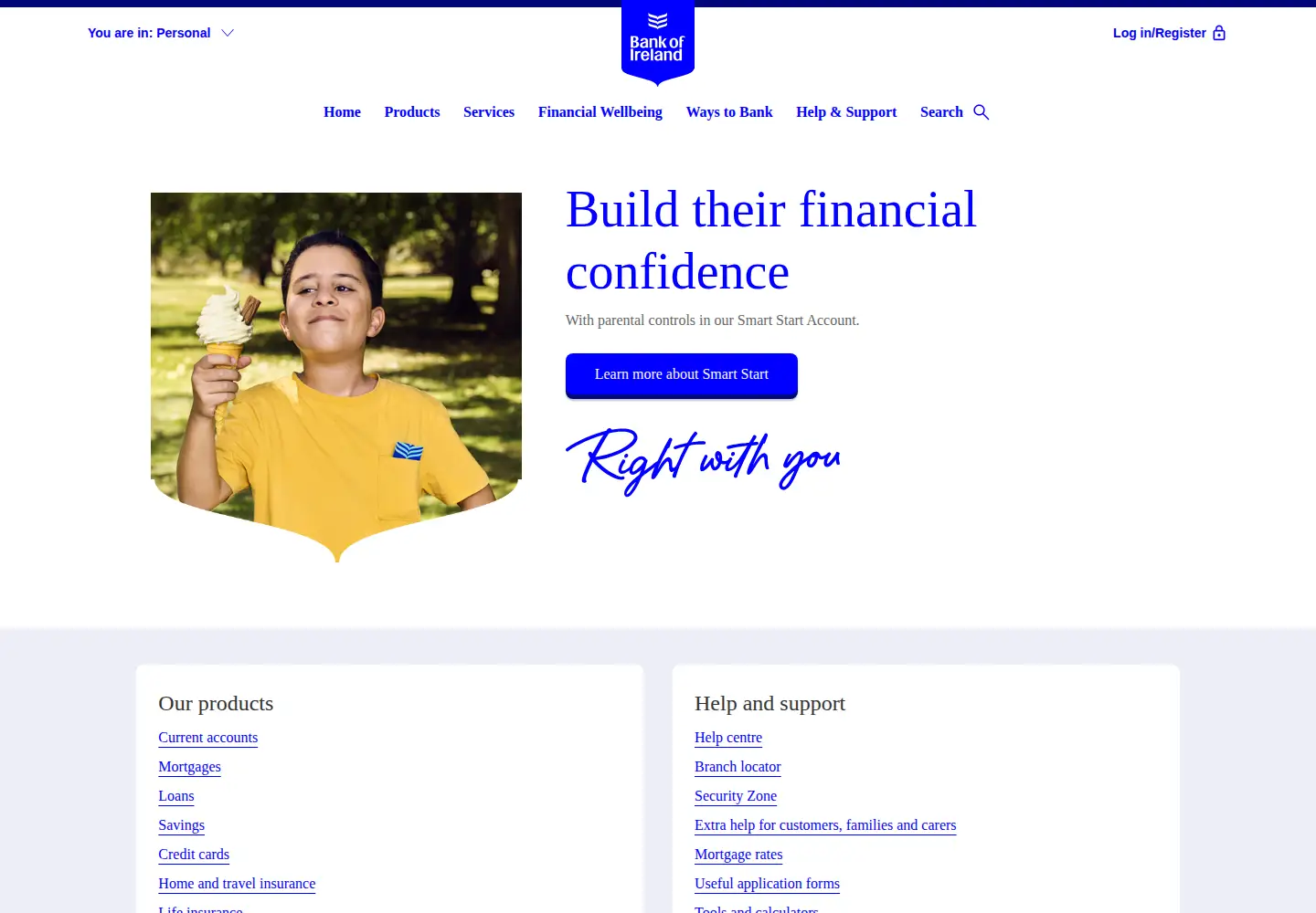 Captured homepage of bankofireland.com in the current scan