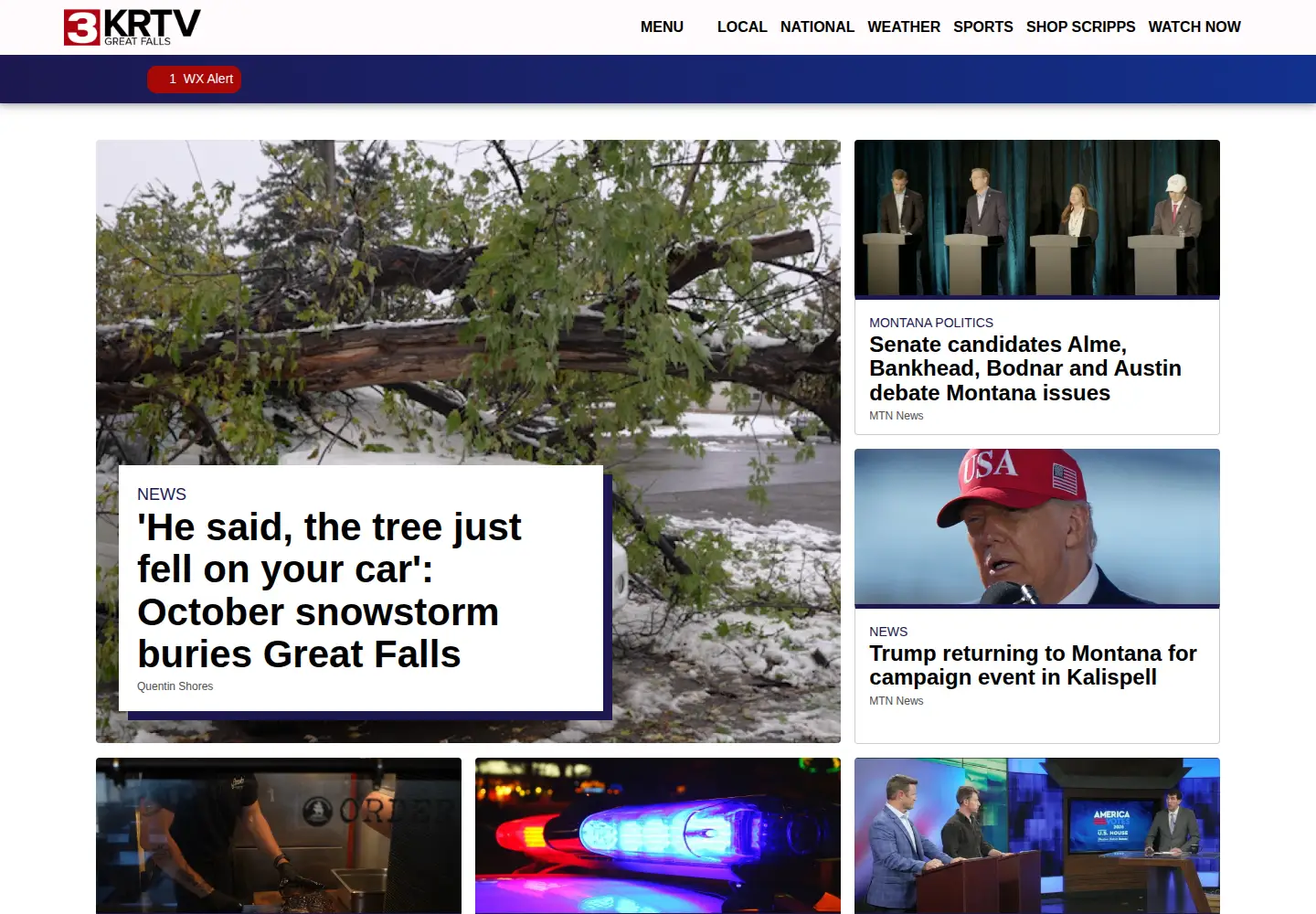 Captured homepage of krtv.com in the current scan