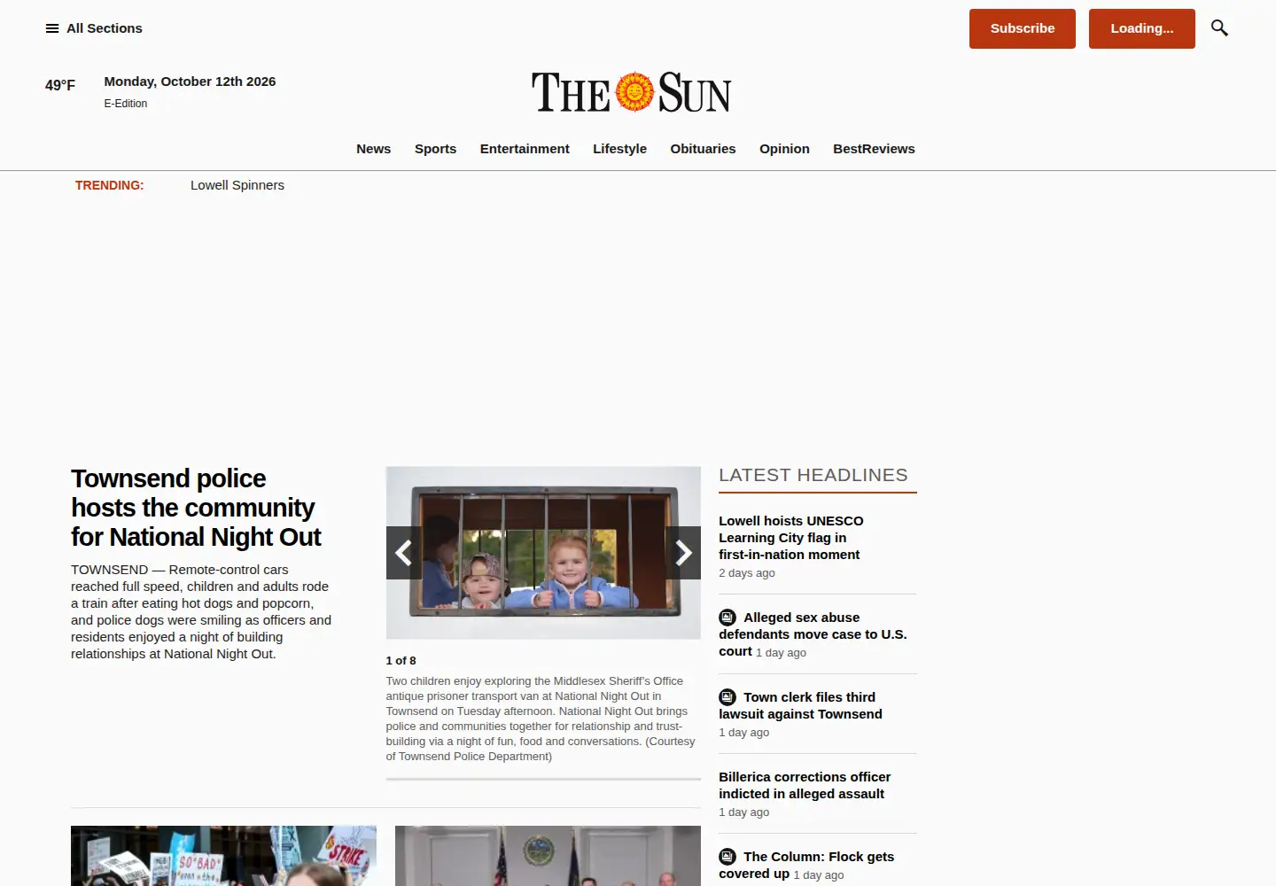 Screenshot of lowellsun.com