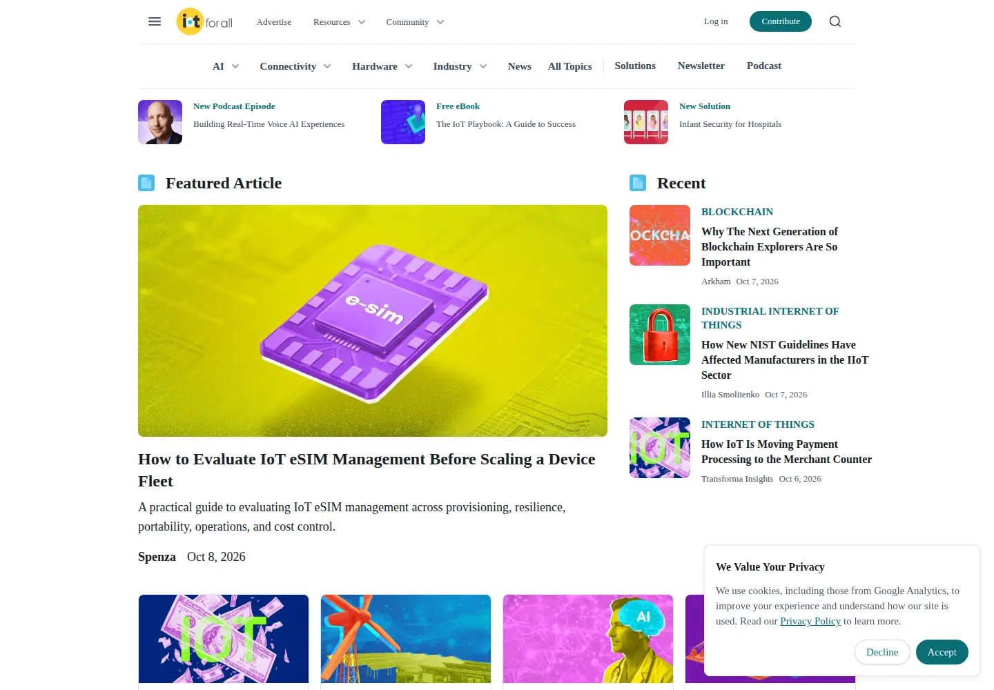 Screenshot of iotforall.com