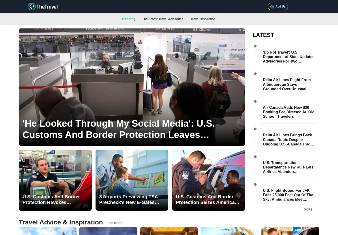 Screenshot of thetravel.com