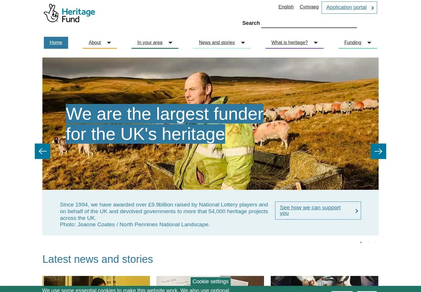 Captured homepage of heritagefund.org.uk in the current scan