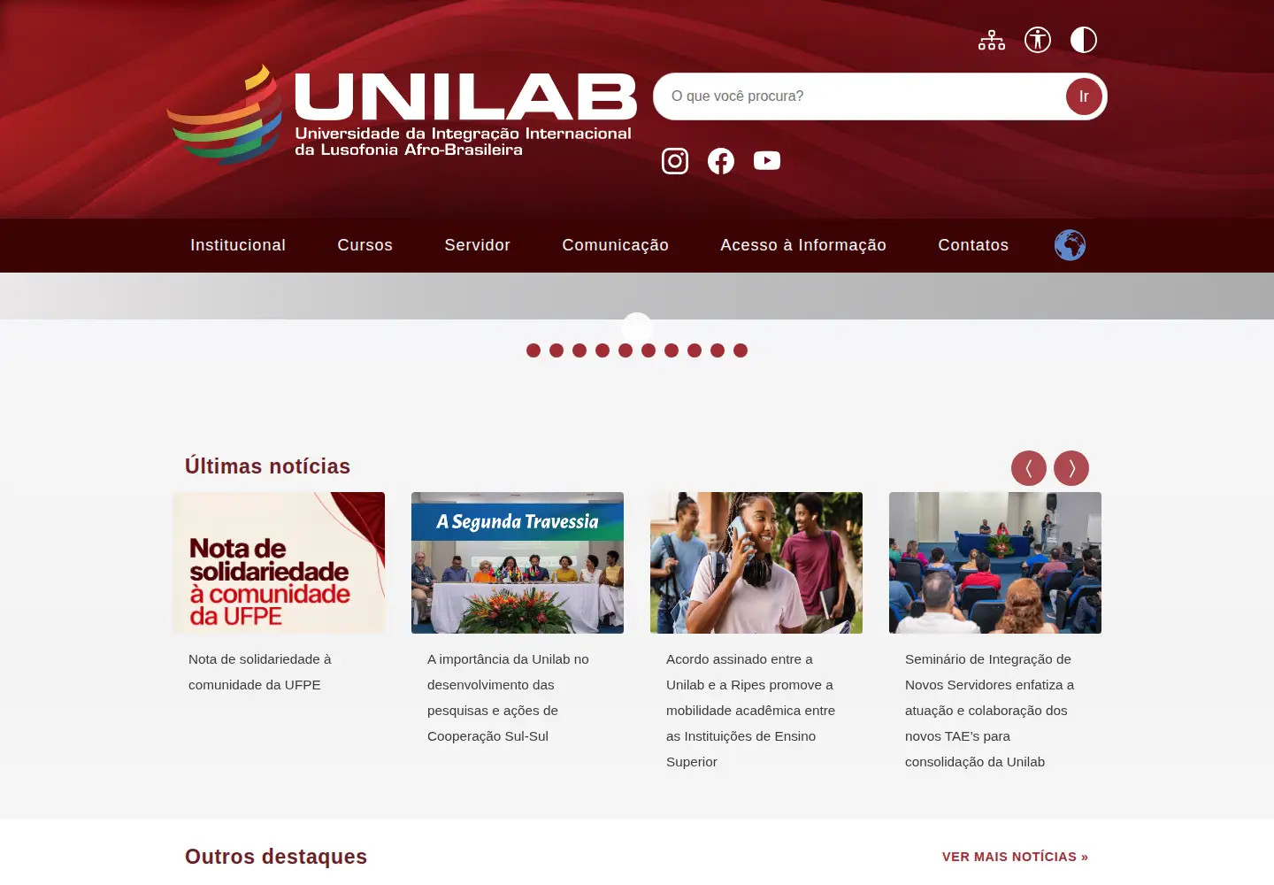 Captured homepage of unilab.edu.br in the current scan