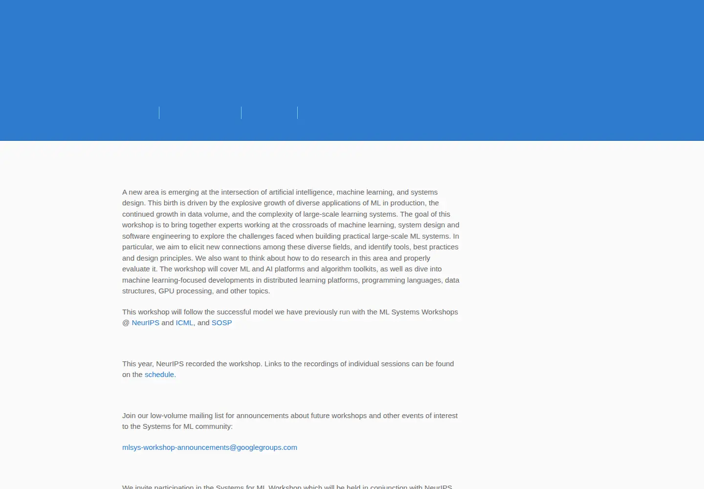 Screenshot of learningsys.org
