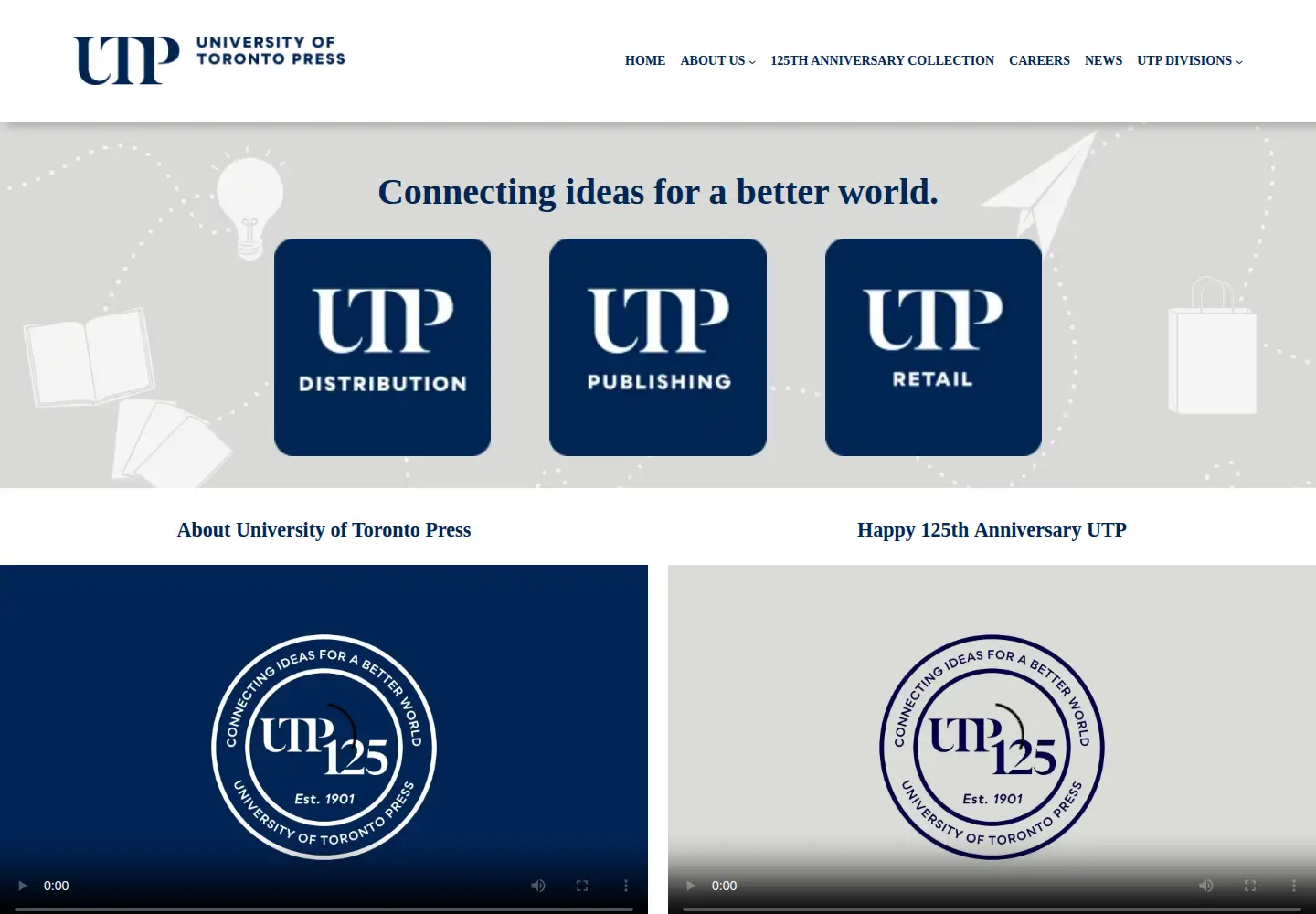 Captured homepage of utorontopress.com in the current scan