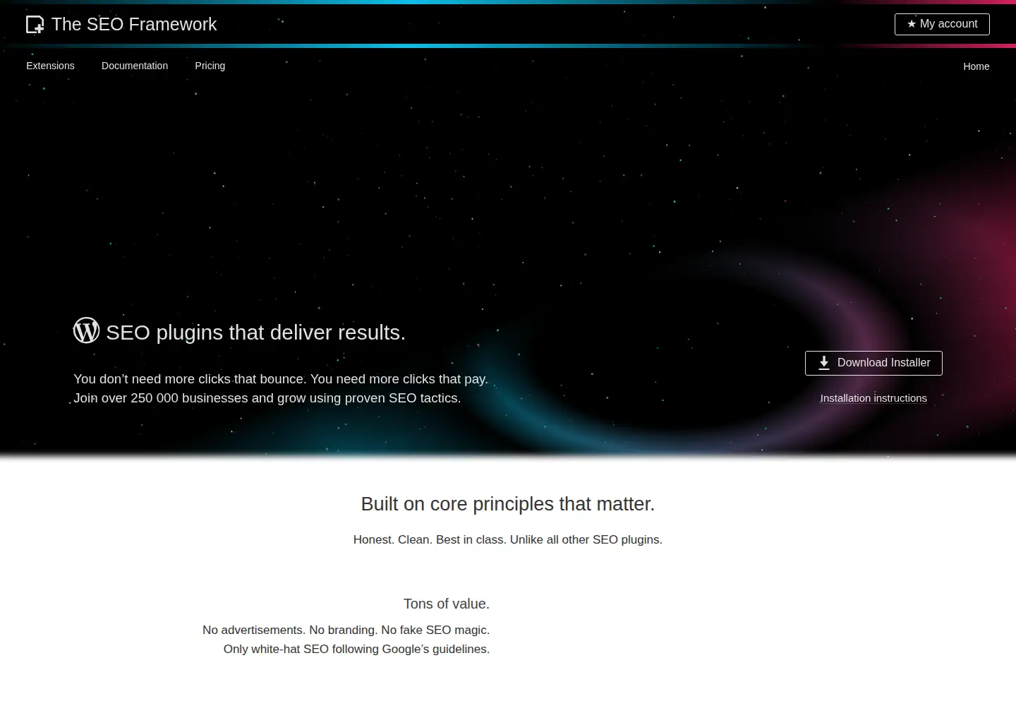 Screenshot of theseoframework.com