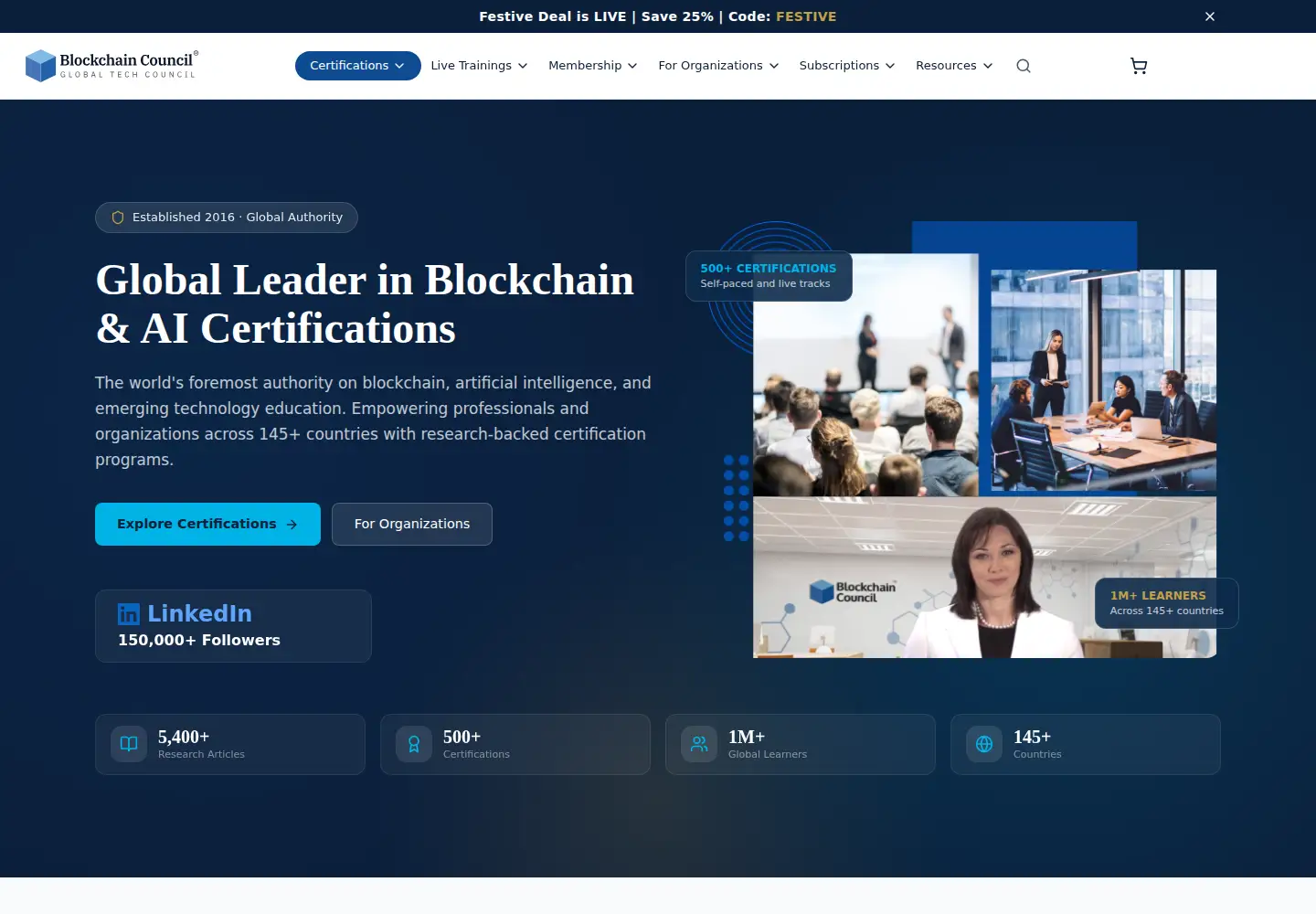 Screenshot of blockchain-council.org