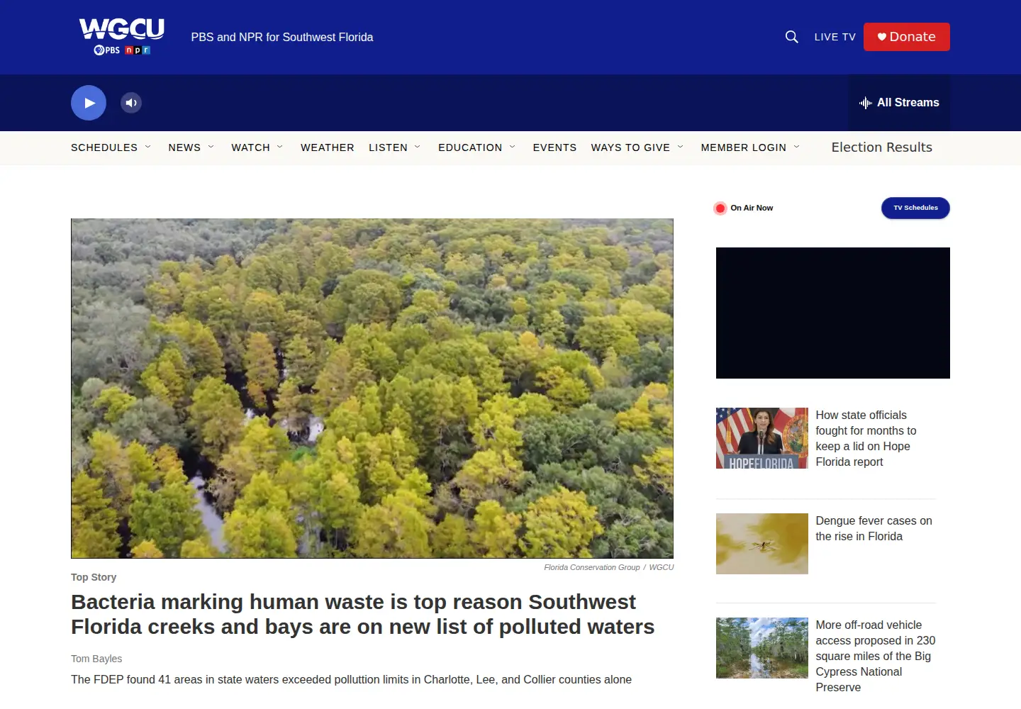 Screenshot of wgcu.org