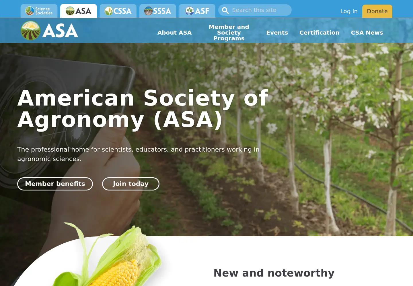 Screenshot of agronomy.org