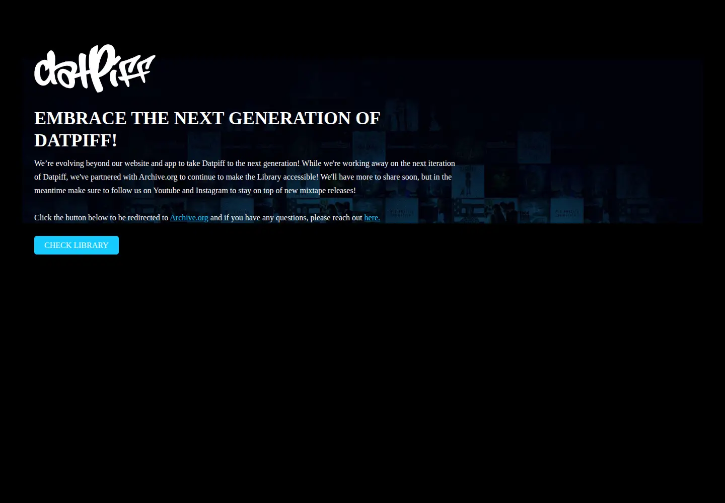Screenshot of datpiff.com