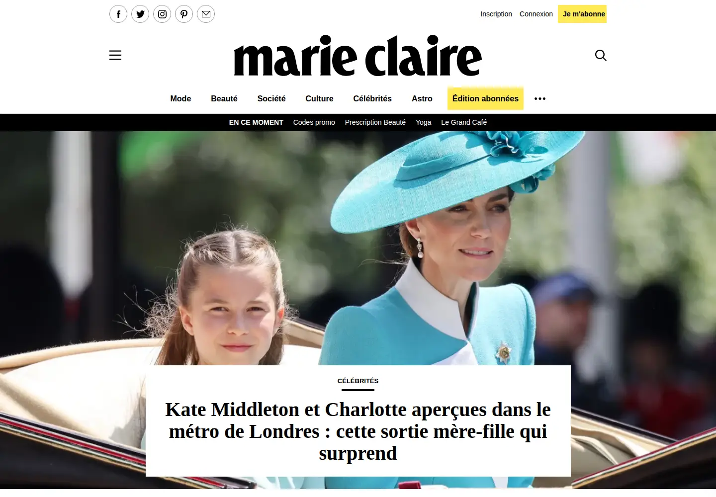 Screenshot of marieclaire.fr