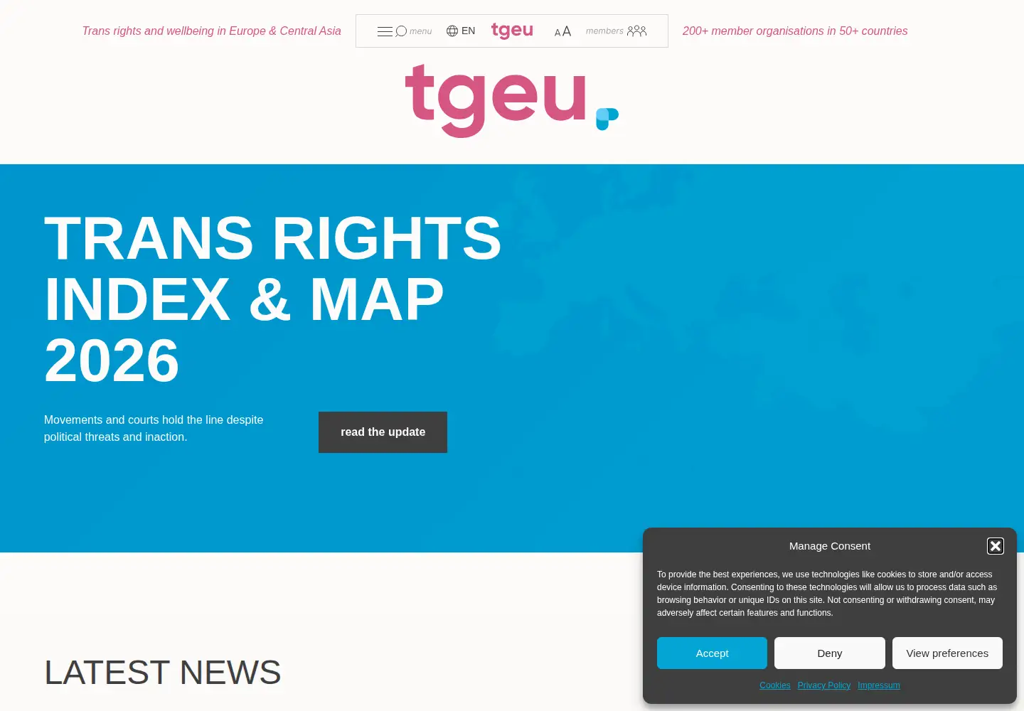 Screenshot of tgeu.org