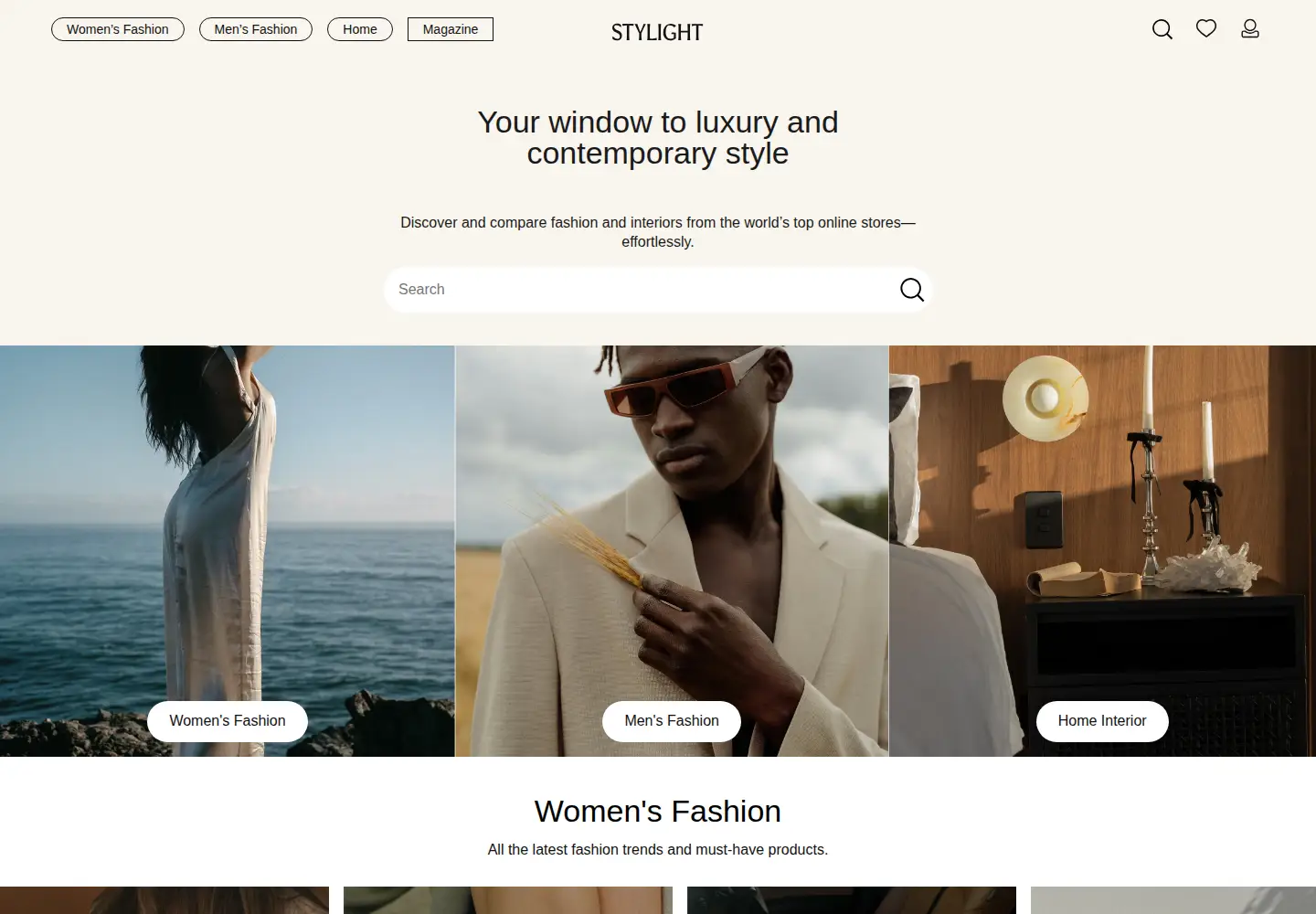 Screenshot of stylight.com