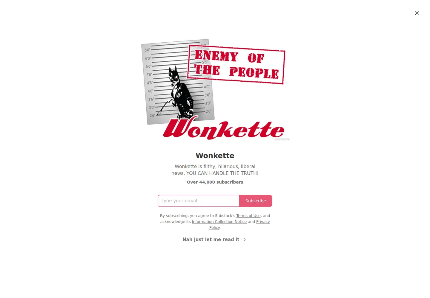 Captured homepage of wonkette.com in the current scan