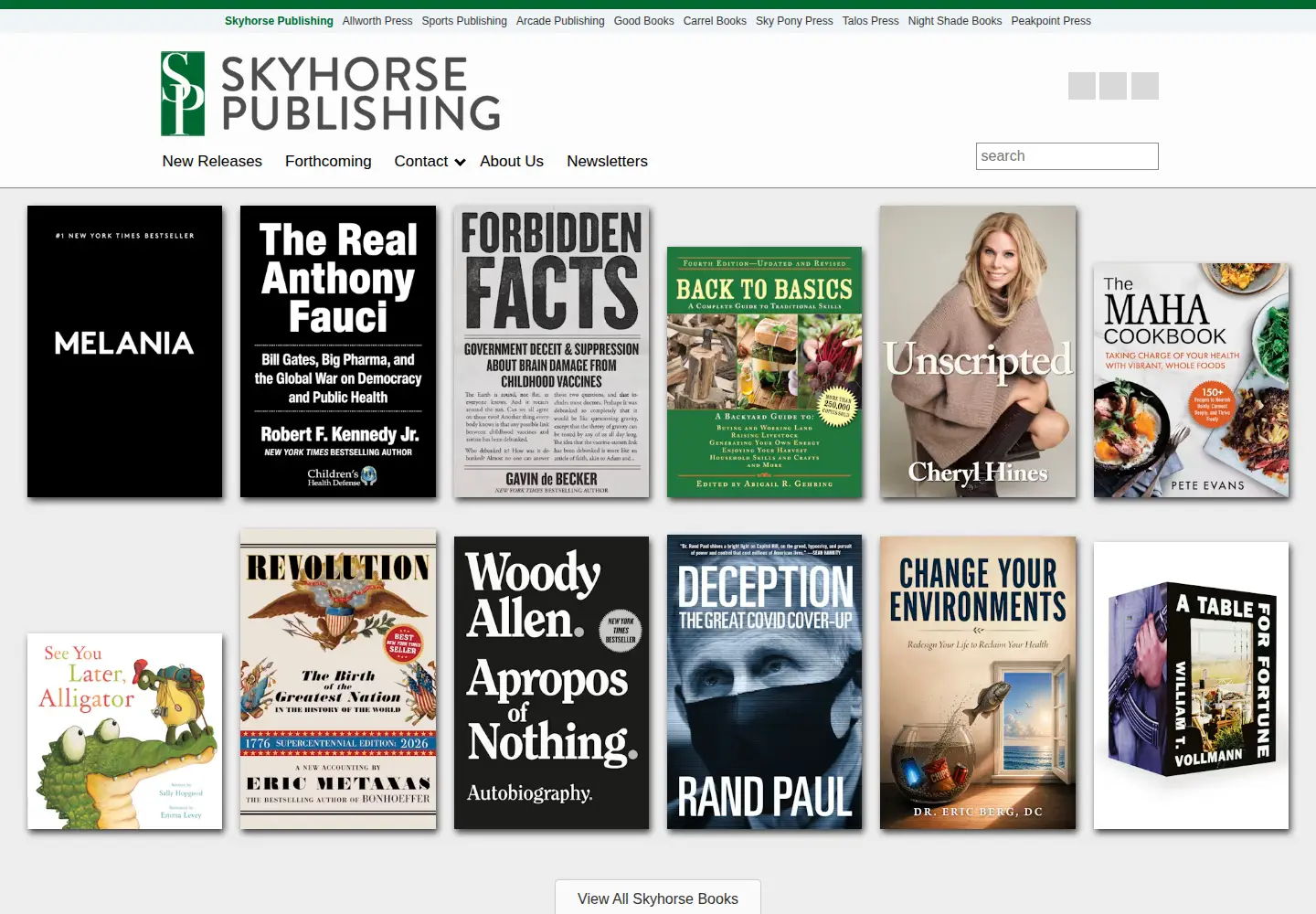 Screenshot of skyhorsepublishing.com