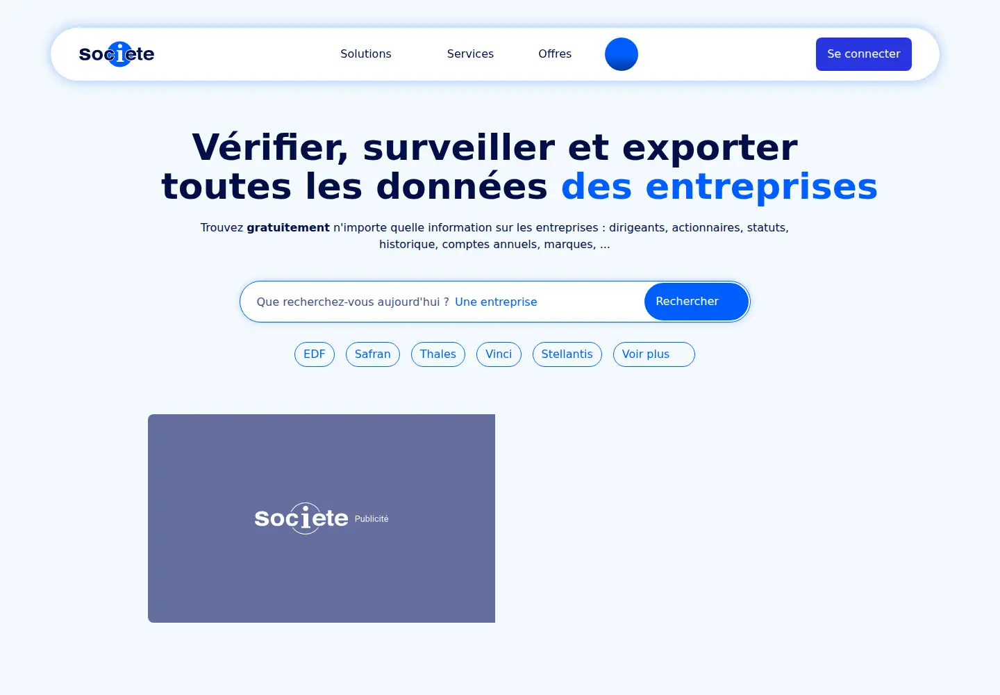 Screenshot of societe.com