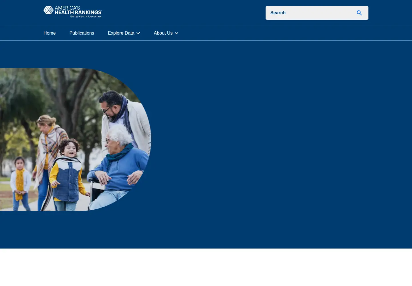 Screenshot of americashealthrankings.org