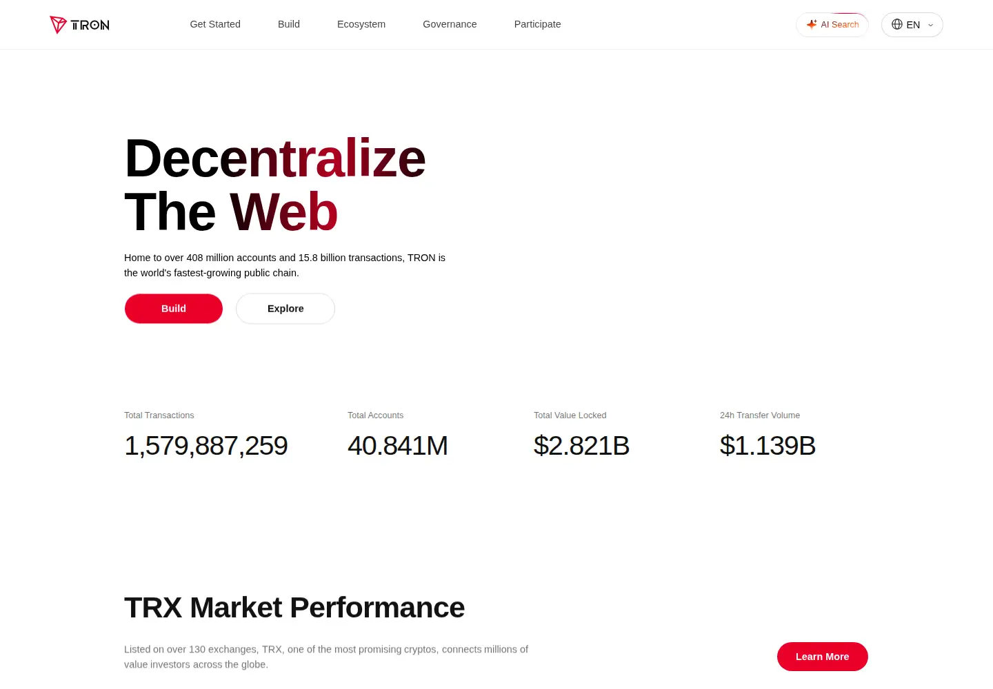 Screenshot of tron.network