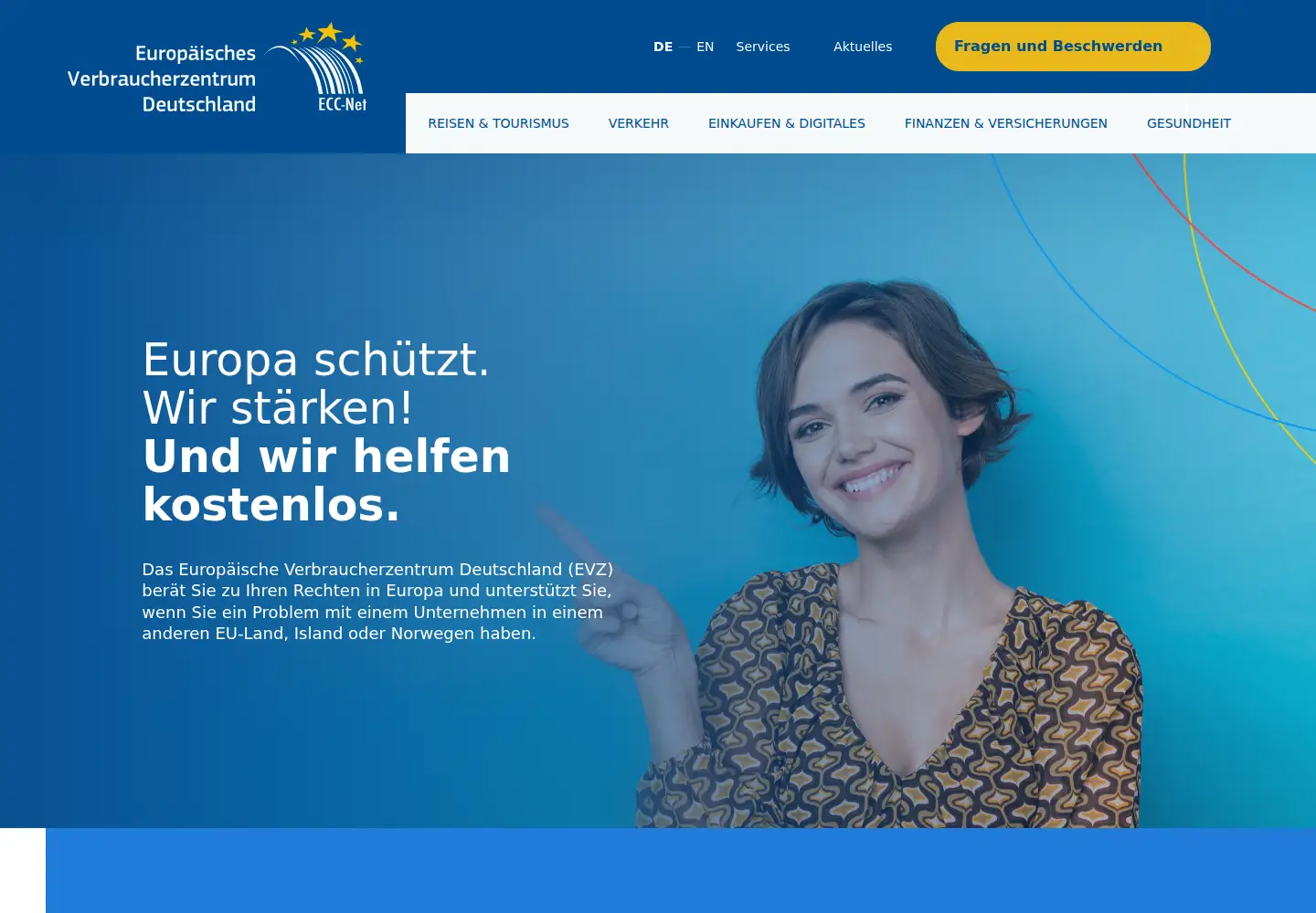 Captured homepage of evz.de in the current scan