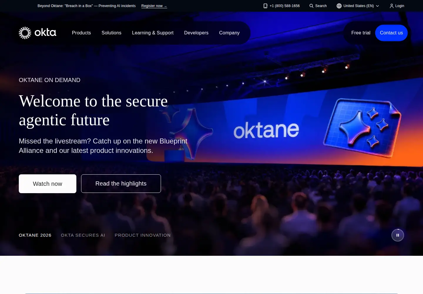 Screenshot of okta.com