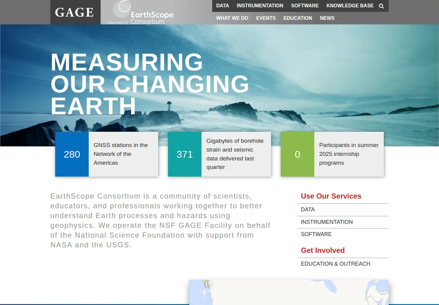 Screenshot of unavco.org