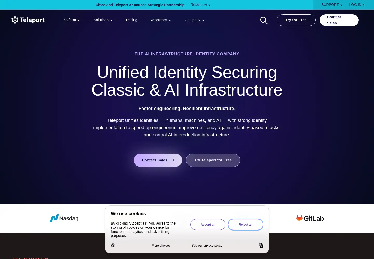 Screenshot of goteleport.com