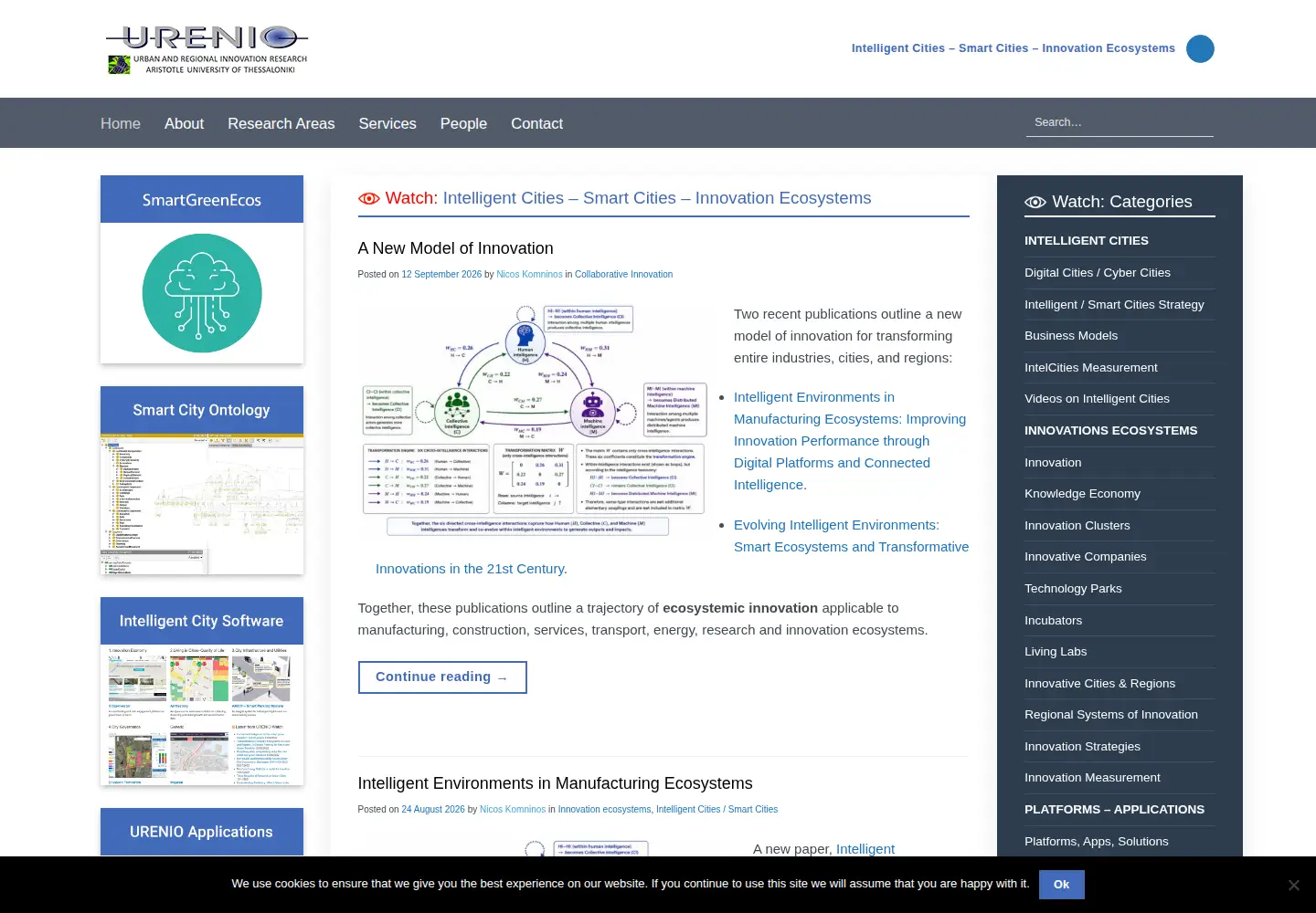 Captured homepage of urenio.org in the current scan