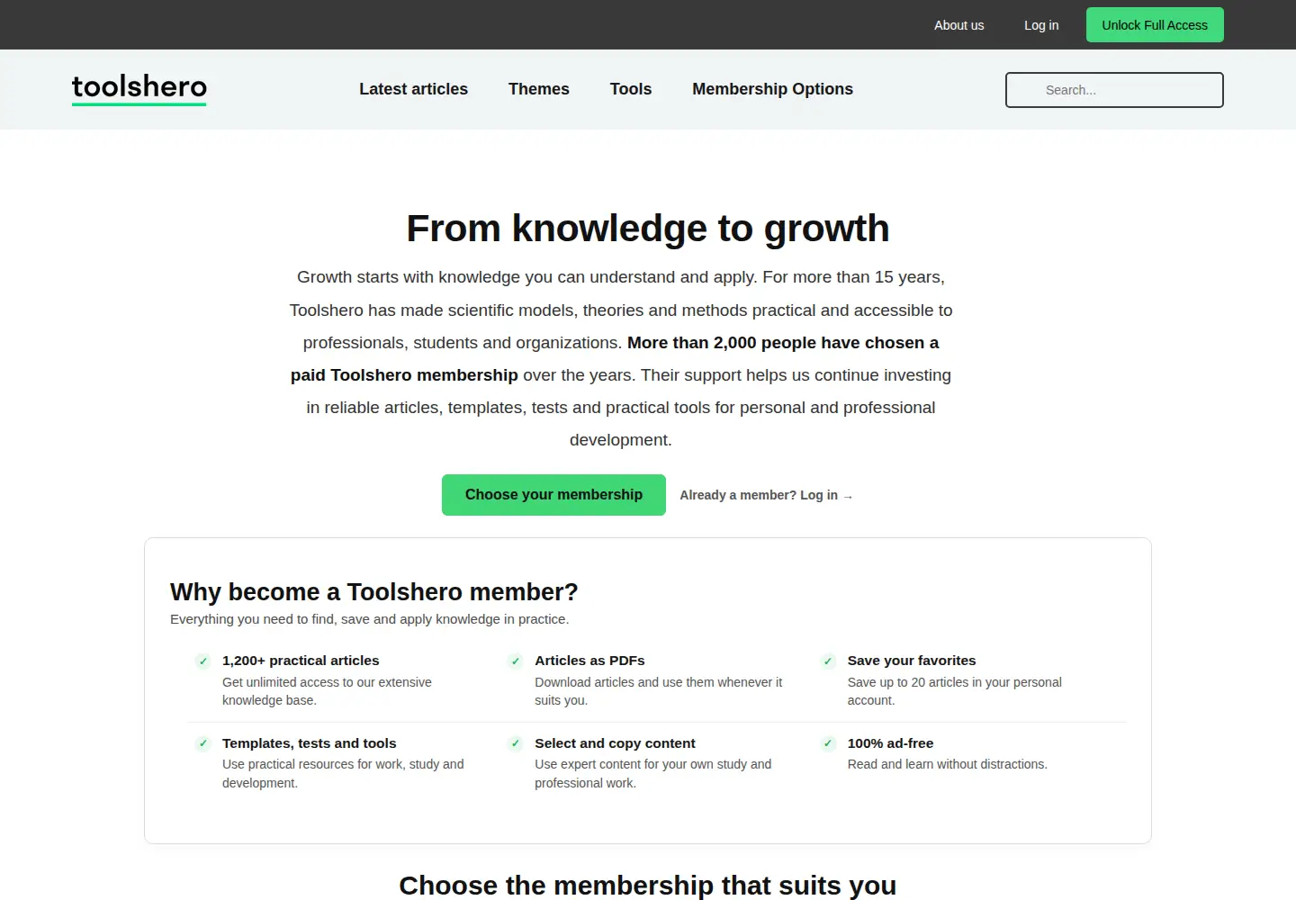Screenshot of toolshero.com