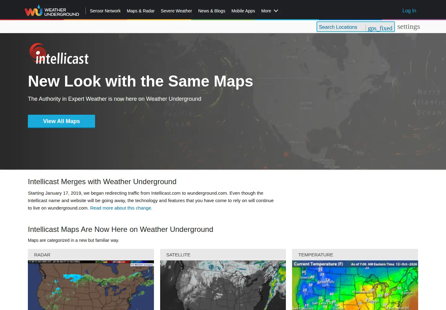 Screenshot of intellicast.com