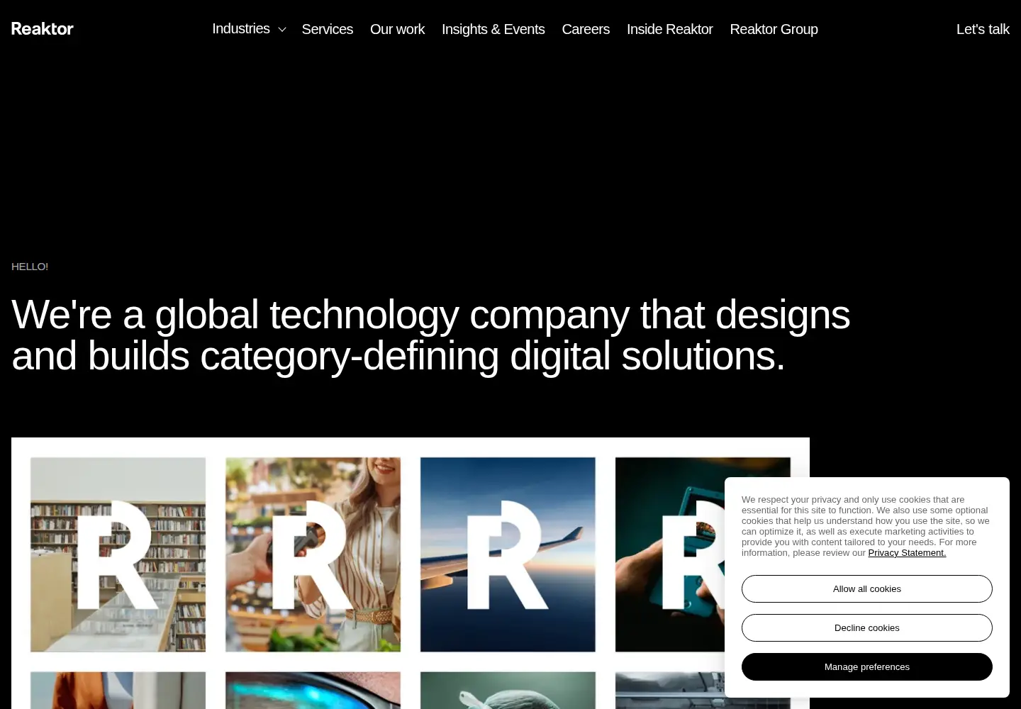Captured homepage of reaktor.com in the current scan