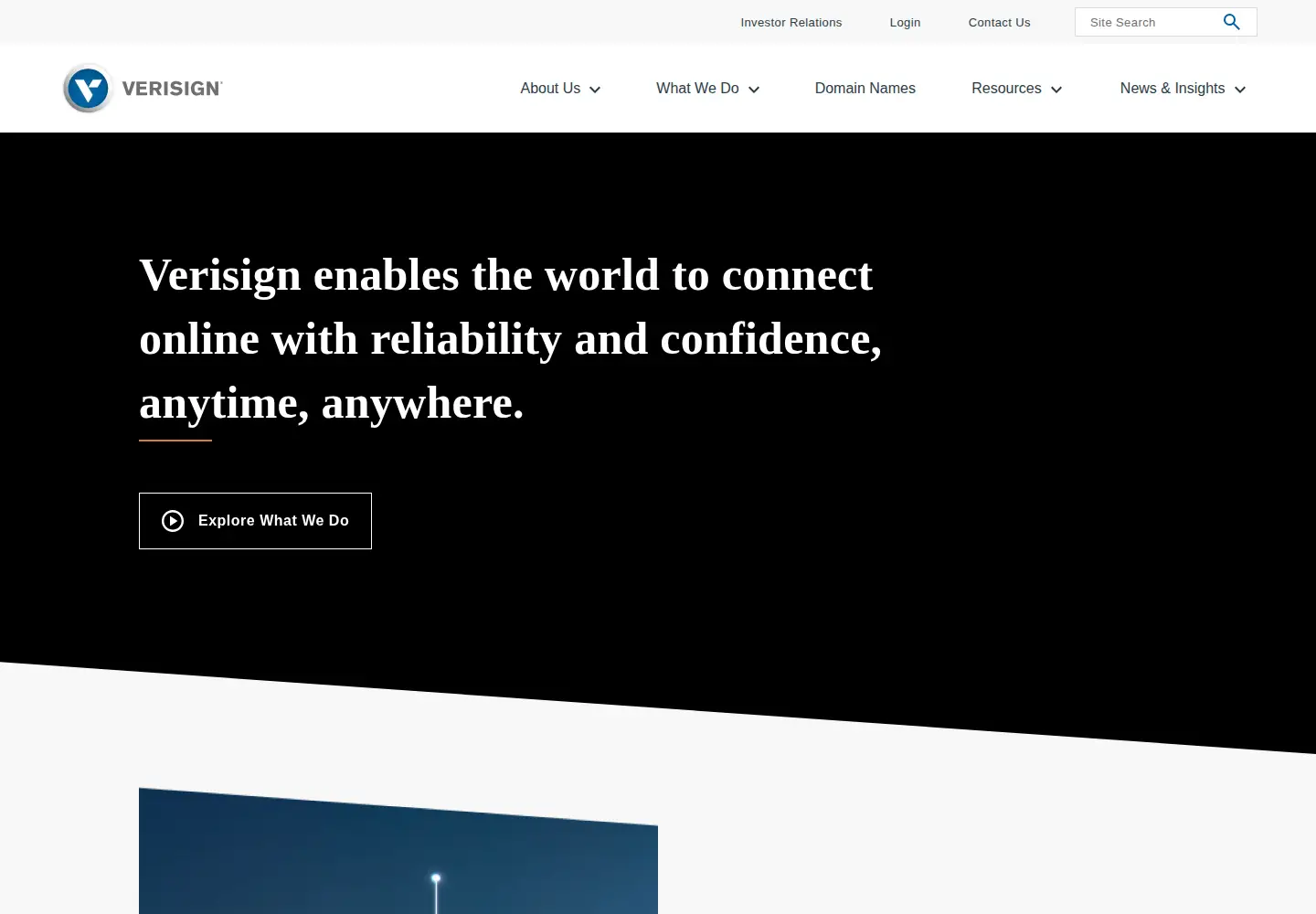 Captured homepage of verisigninc.com in the current scan