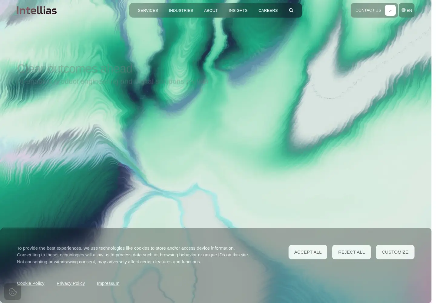 Captured homepage of intellias.com in the current scan