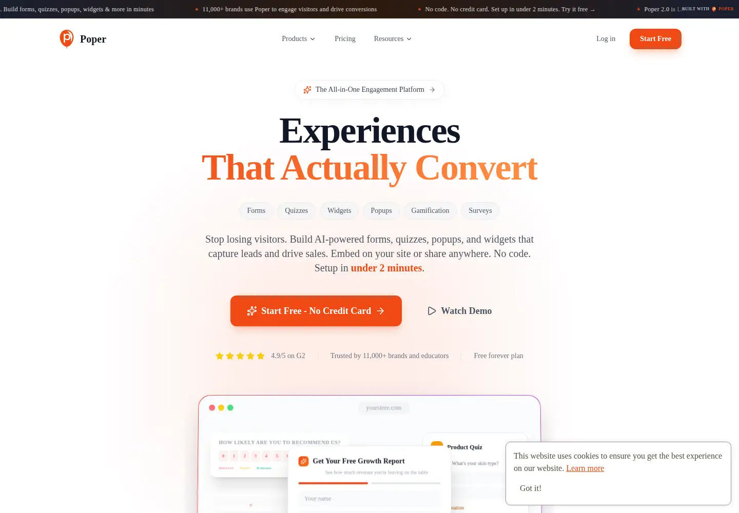 Screenshot of poper.ai