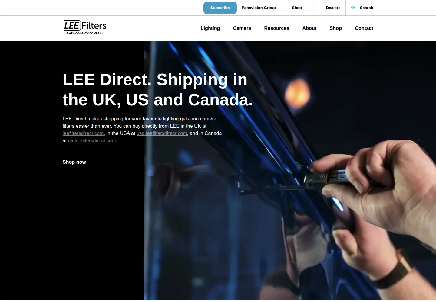 Screenshot of leefilters.com