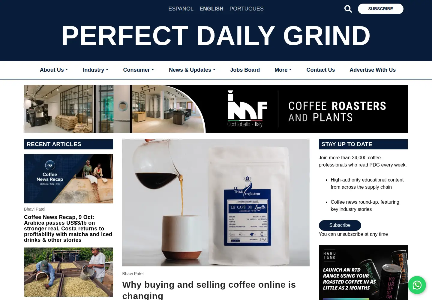 Screenshot of perfectdailygrind.com