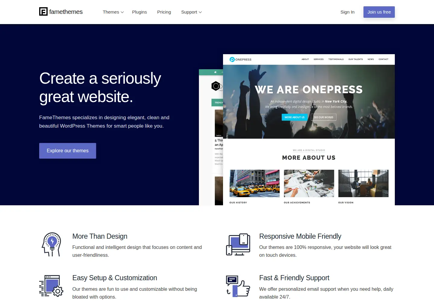 Screenshot of famethemes.com