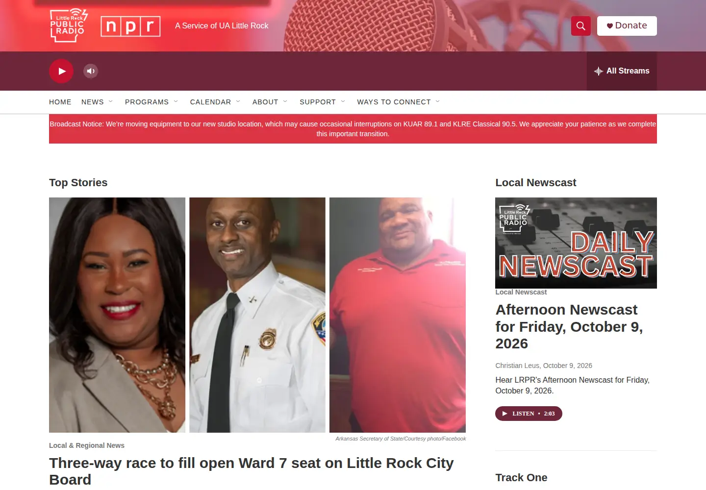 Screenshot of ualrpublicradio.org