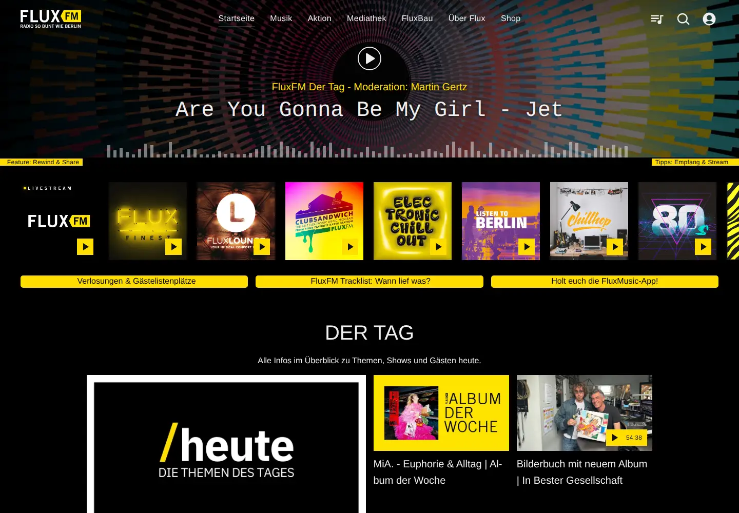 Screenshot of fluxfm.de