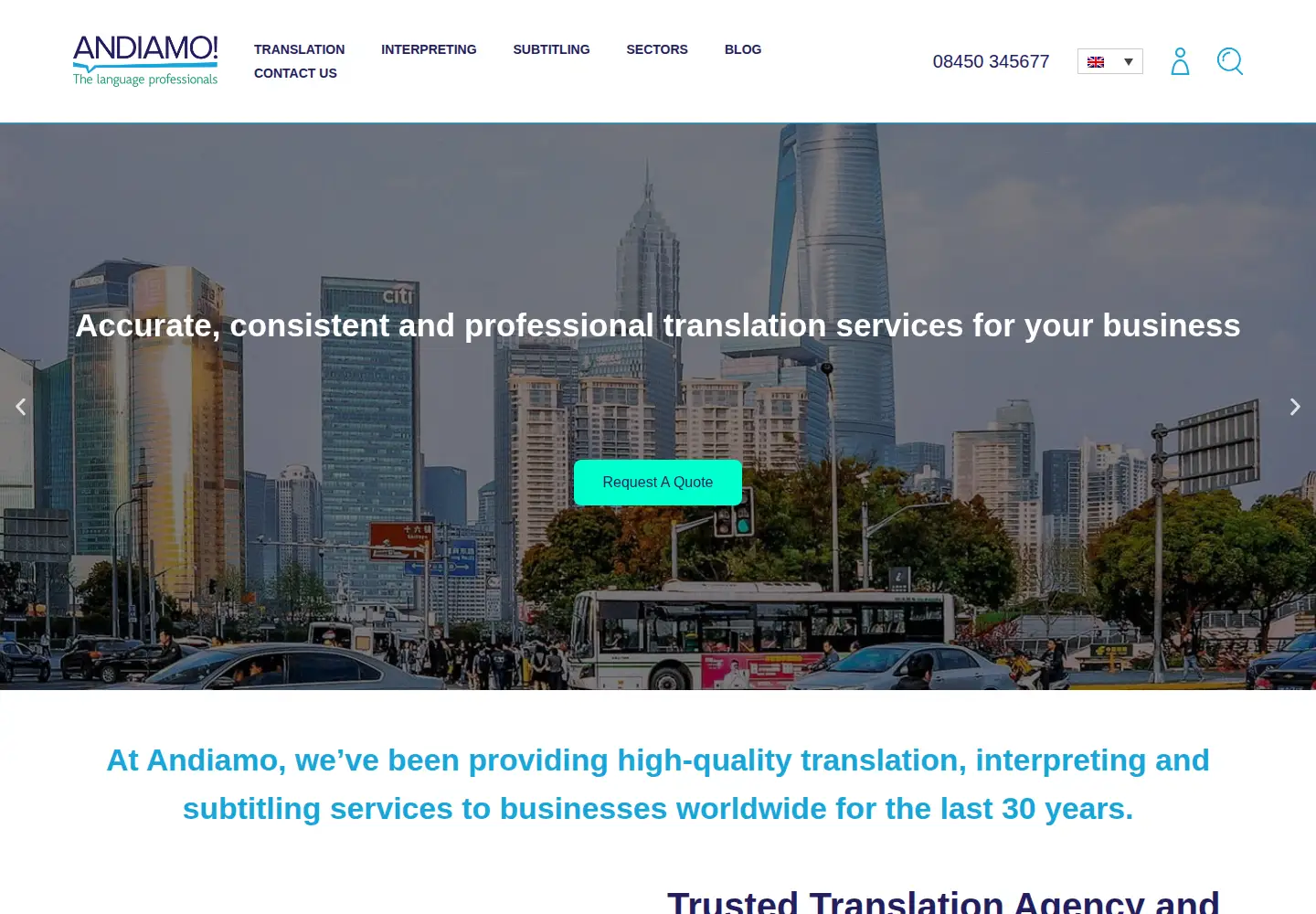 Screenshot of andiamo.co.uk