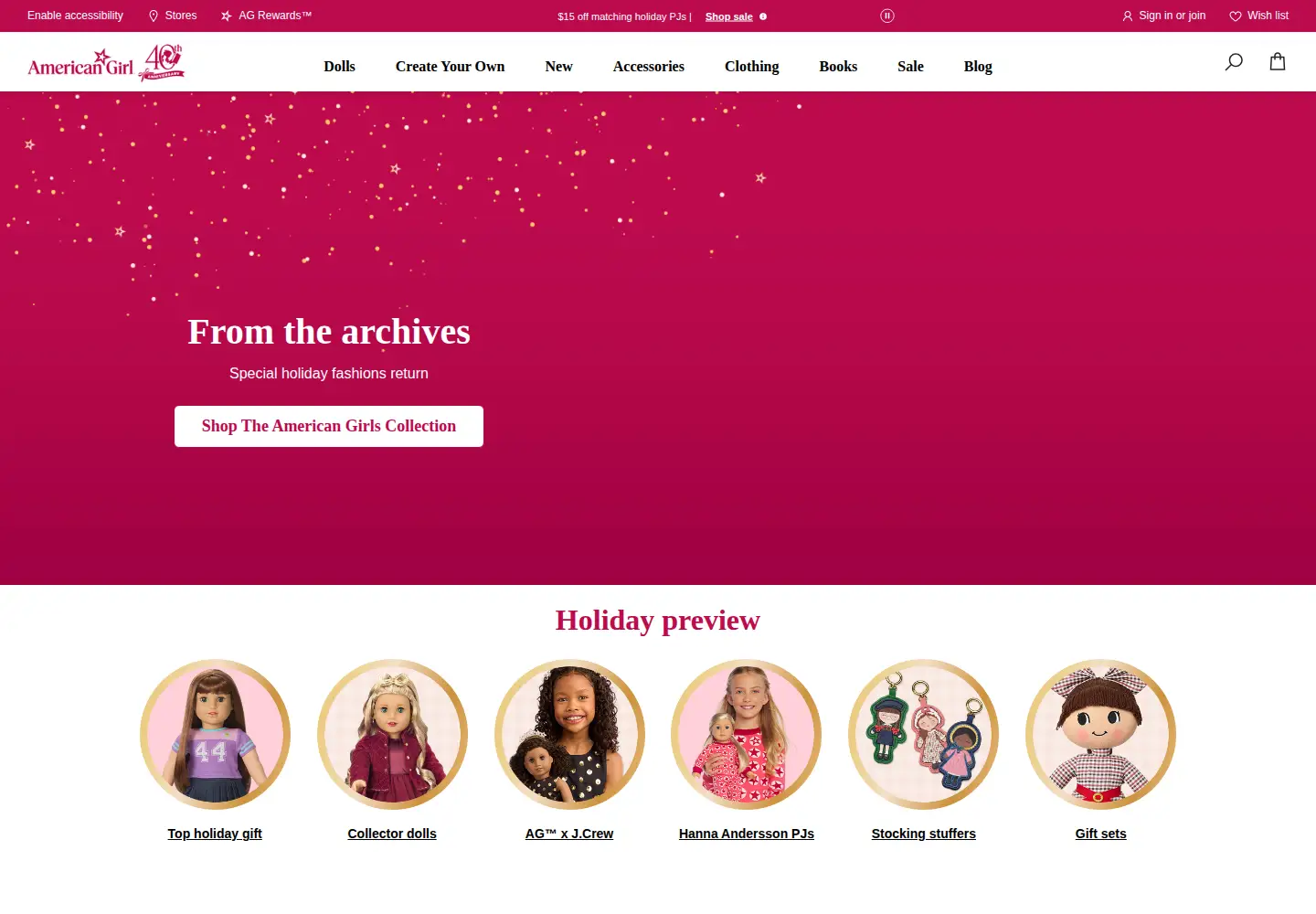 Screenshot of americangirl.com